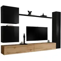 Meublorama AM-SWITCH 8-SWT SW 8*6C/103KG, 1 Regale, 5 Tür(en), Braun, Mitteldichte Faserplatte (MDF), 400 mm, 2800 mm
