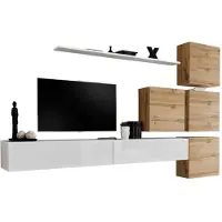 Meublorama AM-SWITCH 9-WWT SW 9*7C/108KG, 1 Regale, 6 Tür(en), Weiß, Mitteldichte Faserplatte (MDF), 400 mm, 3100 mm