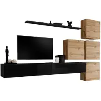 Meublorama AM-SWITCH 9-SWT SW 9*7C/108KG, 1 Regale, 6 Tür(en), Schwarz, Mitteldichte Faserplatte (MDF), 400 mm, 3100 mm