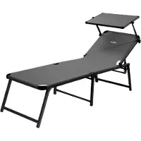 Brunner Marbella High Sonnenliege mit Sonnenschutzdach 198 cm grau
