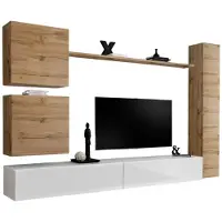 Meublorama AM-SWITCH 8-WTW SW 8*6C/103KG, 1 Regale, 5 Tür(en), Weiß, Mitteldichte Faserplatte (MDF), 400 mm, 2800 mm