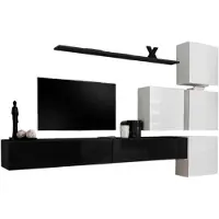 Meublorama AM-SWITCH 9-ZW SW 9*7C/108KG, 1 Regale, 6 Tür(en), Schwarz, Mitteldichte Faserplatte (MDF), 400 mm, 3100 mm