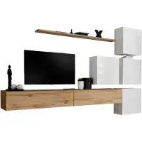 Meublorama AM-SWITCH 9-WTW SW 9*7C/108KG, 1 Regale, 6 Tür(en), Braun, Mitteldichte Faserplatte (MDF), 400 mm, 3100 mm