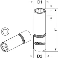 Ks Tools 1/2 Stecknuss, lang, 14mm, auf Hänger