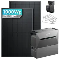 SolarMars Balkonkraftwerk 1000 Watt mit Speicher Anker SOLIX Solarbank 3 E2700 Pro mit 2x500Wp Solarmodule und MC4 Solarkabel Set - 1000Wp ‚Äì 2 Module / 1x BP2700 / Flachdach/Garten/Wand