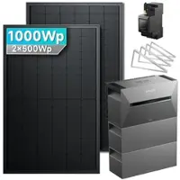 SolarMars Balkonkraftwerk 1000 Watt mit Speicher Anker SOLIX Solarbank 3 E2700 Pro mit 2x500Wp Solarmodule und MC4 Solarkabel Set - 1000Wp ‚Äì 2 Module / 2x BP2700 / Flachdach/Garten/Wand