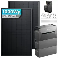 SolarMars Balkonkraftwerk 1000 Watt mit Speicher Anker SOLIX Solarbank 3 E2700 Pro mit 2x500Wp Solarmodule und MC4 Solarkabel Set - 1000Wp ‚Äì 2 Module / 2x BP2700 / Ziegeldach