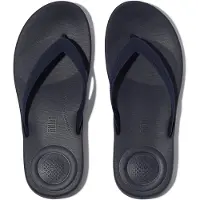Original Brands FitFlop Iqushion Mens Textured-Strap Flip-Flops BLAU 46