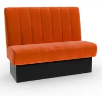 BIG Möbel Bistro Sitzbank Classic | 100 cm | Samtstoff in Orange | Vertikal | Dinerbank