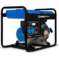 Eberth 2000 Watt Notstromaggregat Diesel, Stromerzeuger Stromaggregat mit 3,8 PS Dieselmotor, 4-Takt, 2x 230V, 1x 12V, Automatischer Voltregler AVR