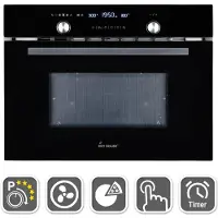 KKT Kolbe Einbaumikrowelle 60 cm | 44L | 3,35kW | Pizzafunktion | Grill | Umluft | Heißluft | Automatik-Timer | 2-fach Wärmeschutzverglasung | EBM4502S