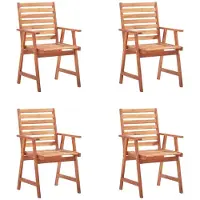 vidaXL Eleganten-Stil Garten-Essstühle 4 Stk. mit Kissen Massivholz Akazie DE3757306
