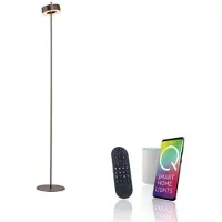 Paul Neuhaus Smart-LED-Stehlampe Q-Rotate dunkelbraun 140 cm Q-Rotate, dimmbar, braun / rost, für Wohn- / Esszimmer, Aluminium, Modern, Smarte Stehlampe