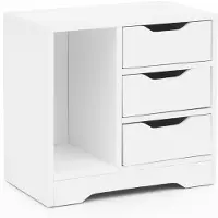 Wohnling Nachtkonsole WL5.708 49x50x30 cm Weiß Matt 3 Schubladen 1 Ablagefach Weisse Nachtkommode mit Stauraum Nachttisch Schlicht Modern