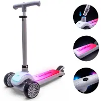 Sun baby LUMI RIDE Kinder Roller Kinderscooter Dreiradscooter mit LED-Leuchtdeck grau