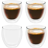 Intirilife 4x doppelwandiges transparentes Espressoglas Kaffeeglas Teeglas Thermoglas Dekoglas Espresso Glas