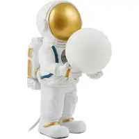 LINDBY Tischleuchte Kosmo, weiß/gold, Keramik, Glas