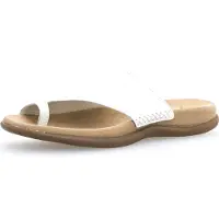 Gabor 03.700 Damen Pantoletten - Zehentrenner Pantolette weiß Freizeit NEU