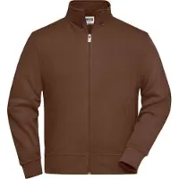 James & nicholson Sweat-Jacke mit Stehkragen und Reißverschluss brown, Gr. 3XL