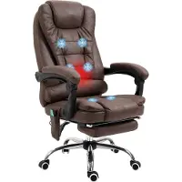 Vinsetto Massage-Bürostuhl, Ergonomisch Schreibtischstuhl mit Liegefunktion