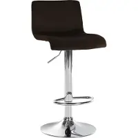 CLP Barhocker Hover Samtbezug höhenverstellbar drehbar mit Rückenlehne braun Material Gestell Metall in Chromoptik