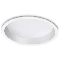 Ideal Lux LED-Einbaustrahler, tief, 30 W, 4000 K, 248790, 3200 lm, Schutzart IP44, 21 cm, weiß