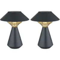 Globo Lighting 2x LED Solar Tischlampe, Metall anthrazit, H 23 cm