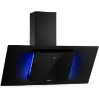 Klarstein Eleonora - Kopffreie Dunstabzugshaube, , Abluftleistung: 426 m³/h, Touch Control, RGB-Ambiente-Farbe, 60 dB, Umluft und Abluft, LED Beleuchtung, Fettfilter, 90 cm, schwarz