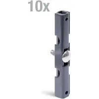 Alberts 825256 Mattenverbinder, für Doppelstab-Gittermatten, anthrazit kunststoffbeschichtet RAL 7016, 140 x 18 x 15,5 mm, 10er Set