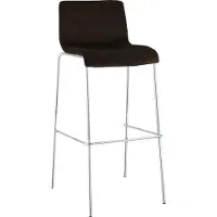DELUKE Barhocker TENAR - Samt Braun 43x48x100 cm Silber | Barstuhl Mit Lehne Tresenhocker Tresenstuhl Kneipenhocker Kneipenstuhl