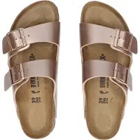Birkenstock - Sandalen aus synthetischem Wildleder &ndash; Damen / Frau Arizona Birko-Flor Narrow - Arizona Birko-Flor Narrow Copper für Damen - Größe