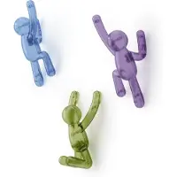 Umbra 3er-Set: Wandhaken ''Buddy'' in Grün/ Blau/ Lila - (L)16,8 cm - onesize