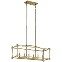 Elstead Lighting Elstead Cayden Kronleuchter E14 6-fach Naturmessing