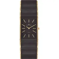 Jacques Lemans Damen Armbanduhr Dublin 1-2214G Edelstahl IP Gold Keramik braun