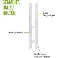 Alberts 10x H-Anker Pfostenträger Carport Pfostenschuh H-Träger feuerverzinkt 600 mm