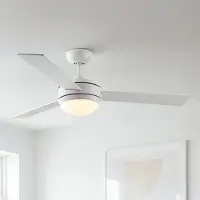 LumenXL Deckenventilator Jinx inkl. LED und wendbaren Rotorblättern in Weiß und Hellbraun
