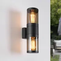 LumenXL 2-flammige Außenwandleuchte Rouen - Edelstahl