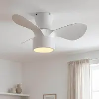 LumenXL Kompakter Deckenventilator inkl. LED und Fernbedienung, Weiß - Vejas