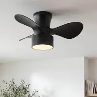 LumenXL Kompakter Deckenventilator inkl. LED und Fernbedienung, schwarz - Vejas