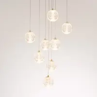 LumenXL Dimmbare Pendelleuchte mit goldenen Details, 8-flammig - Aedon