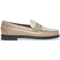 Sebago für Damen. 76112KW Leder Mokassins Clasic Dan beige, weiß (38), Wohnung, Keine, Lässig