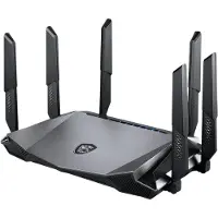 MSI RadiX AX6600 WiFi 6 Tri-Band, Wi-Fi 6 (802.11ax), Tri-Band (2,4 GHz / 5 GHz / 5 GHz), Ethernet/LAN, Schwarz, Tabletop-Router
