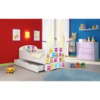 ACMA I Jugendbett Kinderbett Junior-Bett Komplett-Set mit Matratze Lattenrost Weiß 31 Eule 160x80 + Bettkasten