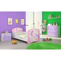 ACMA I Jugendbett Kinderbett Junior-Bett Komplett-Set mit Matratze Lattenrost Weiß 17 Pony 160x80