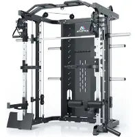 ATLETICA SWAT Multipresse | Low Version | All-in-one Kraftstation | Power Rack, Smith Machine & Dualer Kabelzug mit 2 x 50 kg Gewichtsblock