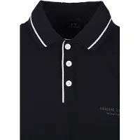 Armani Exchange für Herren. XM001557AF10363UB101 Marineblaues Stretch-Poloshirt (XXL), Lässig, Baumwolle, Kurzarm