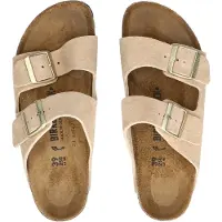 Birkenstock für Damen. 1029260 Sandalen aus Leder Arizona Leve (Schmale Passform) beige (41), Wohnung, Keine, Lässig