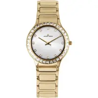 Jacques Lemans Quarzuhr "Milano", gold (goldfarben, silberfarben), Armbanduhren, Damen, goldfarben, Quarzuhr, Armbanduhr, Damenuhr, Edelstahlarmband, analog, Glaskristalle
