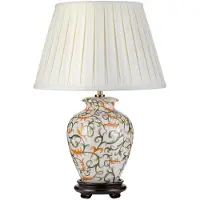 Elstead Lighting Elstead Soling Tischleuchte E27 Creme mit Orange und Grün Elfenbein