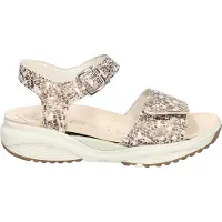 Xsensible Skala bequeme Damensandale, Leder, Sand Combi - Damenschuhe Sandale bequem / lose Einlage, Beige, leder